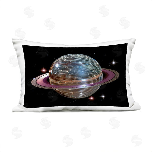Stupell Industries Decent Exposures | Purple Disco Ball Planet Printed Throw Pillow