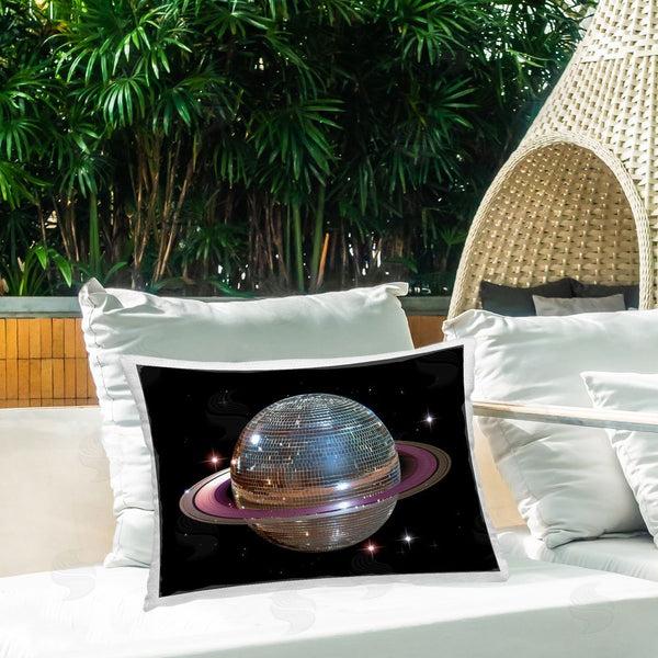 Stupell Industries Decent Exposures | Purple Disco Ball Planet Printed Throw Pillow