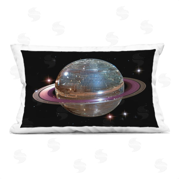 stupell industries Decent Exposures | Purple Disco Ball Planet Printed Throw Pillow