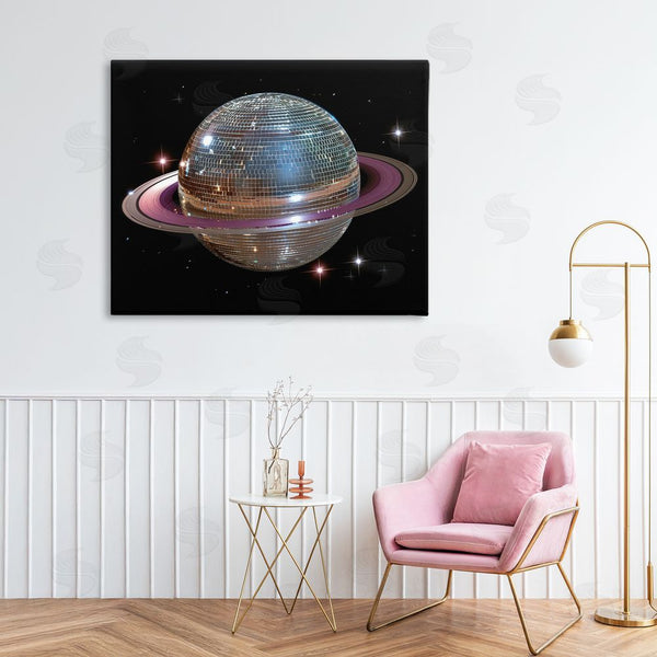 Stupell Industries Decent Exposures | Purple Disco Ball Planet Wall Art