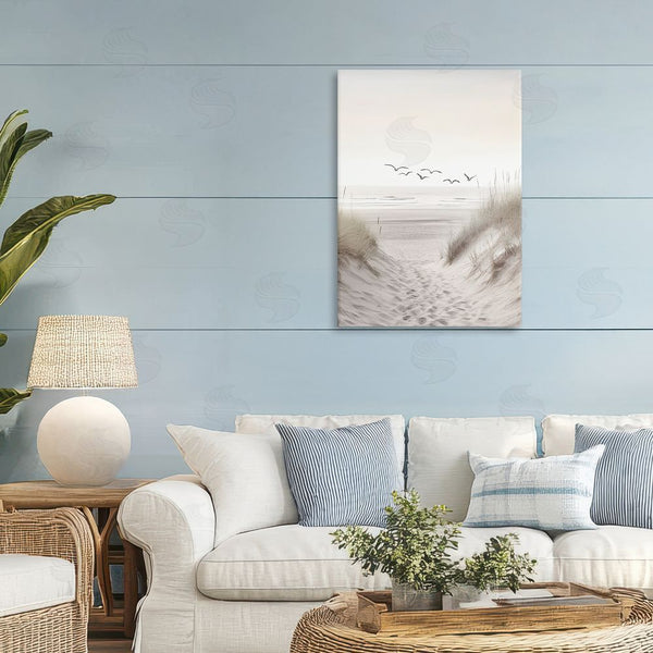 Stupell Industries Decent Exposures | Seagulls Over Sandy Footprints Wall Art