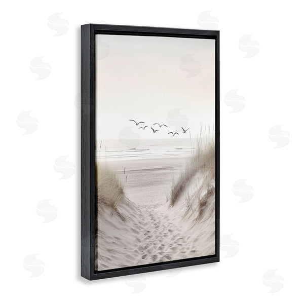 Stupell Industries Decent Exposures | Seagulls Over Sandy Footprints Wall Art