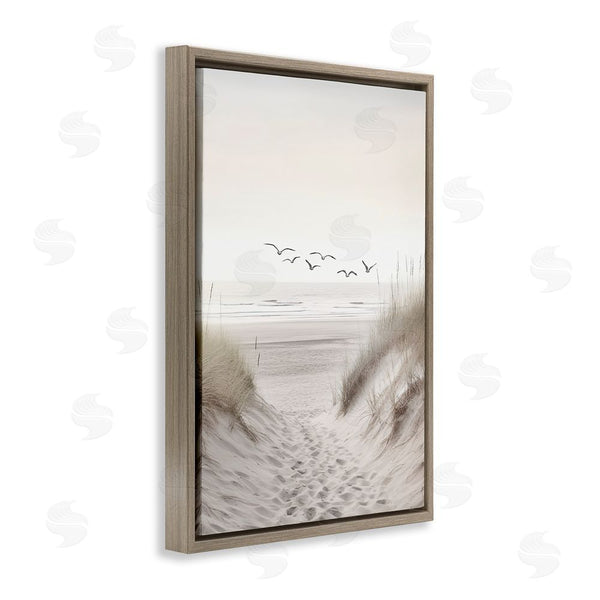 Stupell Industries Decent Exposures | Seagulls Over Sandy Footprints Wall Art