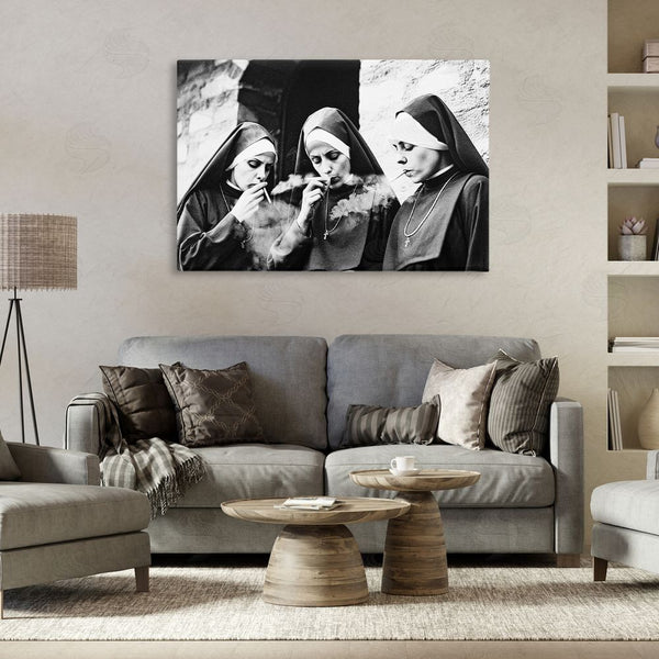 Stupell Industries Decent Exposures | Smoking Nuns Rebellion Wall Art