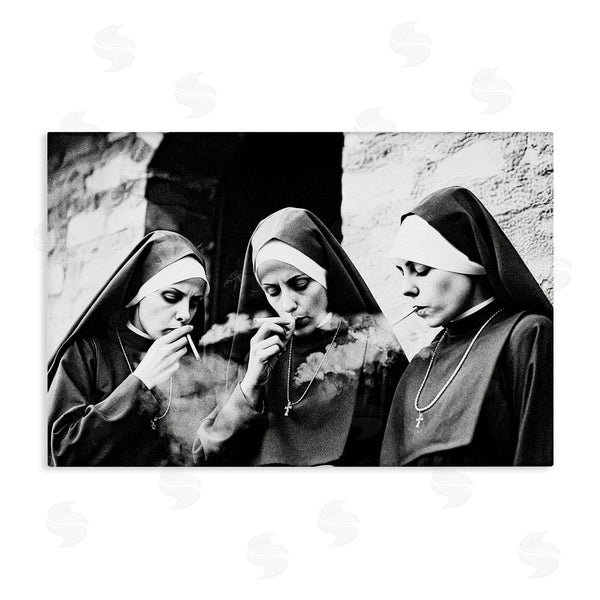 stupell industries Decent Exposures | Smoking Nuns Rebellion Wall Art