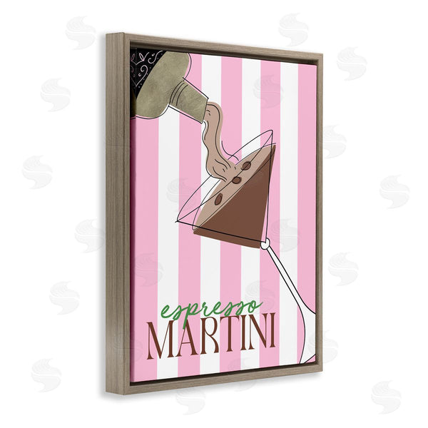 Stupell Industries DEIDRE MOSHER | Espresso Martini On Pink Stripes