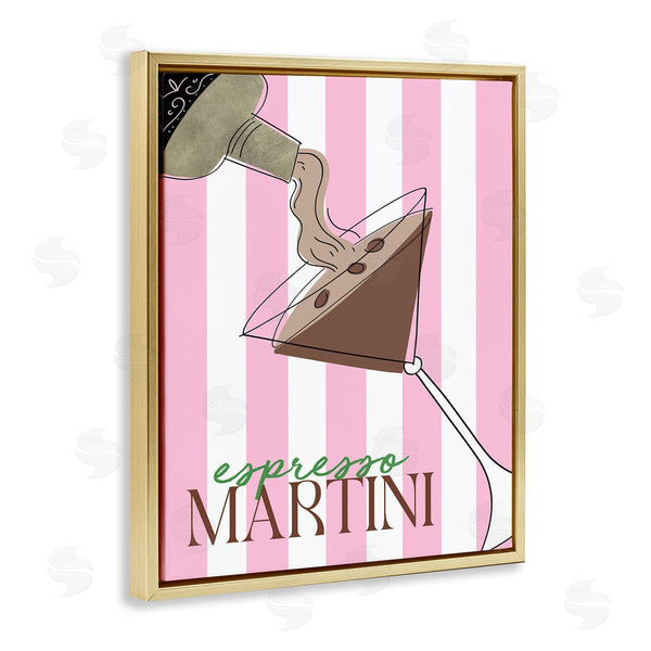 Stupell Industries DEIDRE MOSHER | Espresso Martini On Pink Stripes