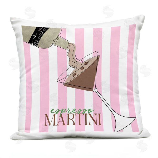 Stupell Industries Deidre Mosher | Espresso Martini Pink Stripes Throw Pillow