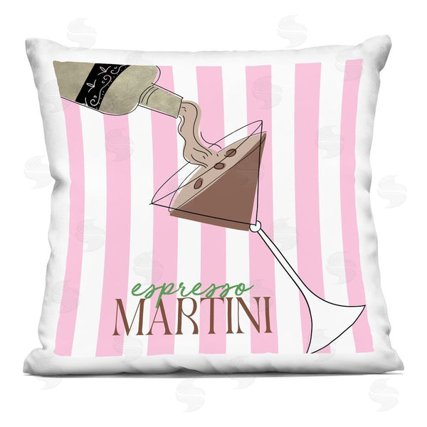 stupell industries Deidre Mosher | Espresso Martini Pink Stripes Throw Pillow