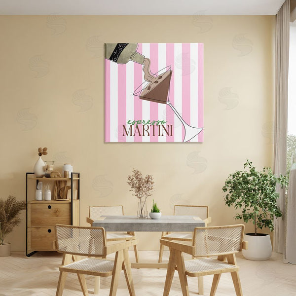 Stupell Industries Deidre Mosher | Espresso Martini Pink Stripes Wall Art