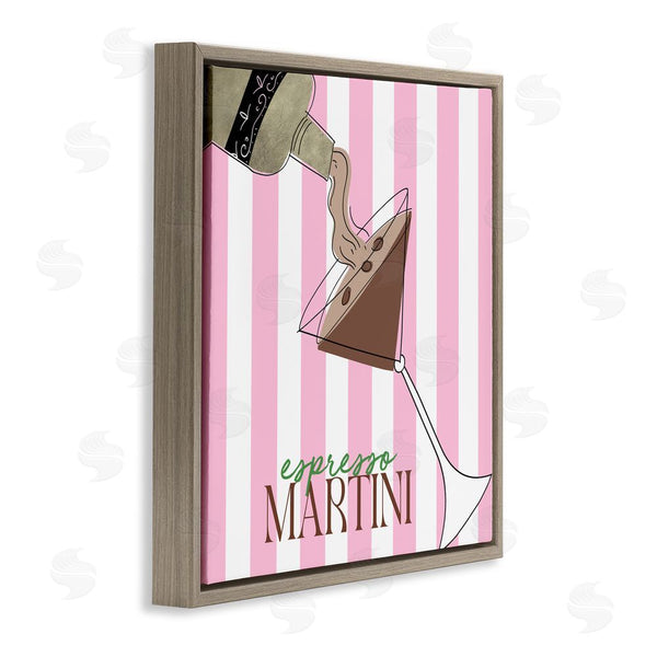 Stupell Industries Deidre Mosher | Espresso Martini Pink Stripes Wall Art