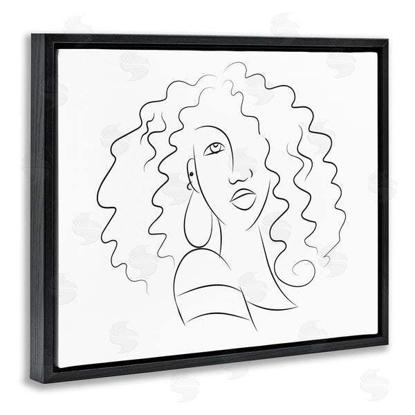 Stupell Industries Deidre Mosher | Female Line Portrait Curly Hair Fashion Detail