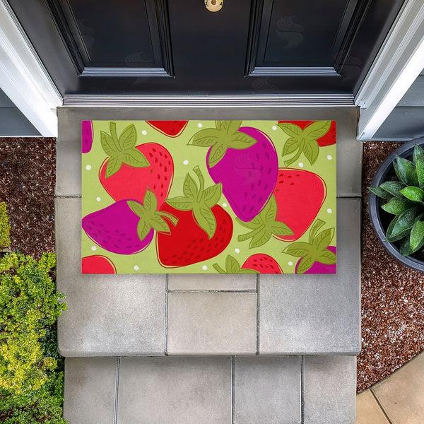 Stupell Industries Deidre Mosher | Fun Fruit Strawberries Non-Woven Door Mat