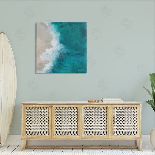 Stupell Industries Denise Brown | Aerial View Shoreline Beach Ocean Foam Painting Wall Art