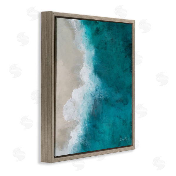 Stupell Industries Denise Brown | Aerial View Shoreline Beach Ocean Foam Painting Wall Art