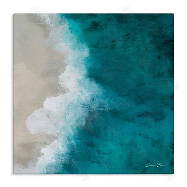 stupell industries Denise Brown | Aerial View Shoreline Beach Ocean Foam Painting Wall Art