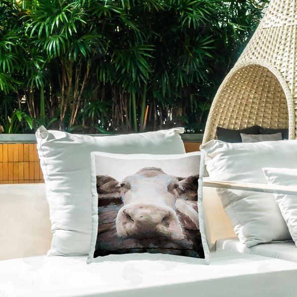 Stupell Industries Denise Brown | Cow Close Up Face Printed Throw Pillow
