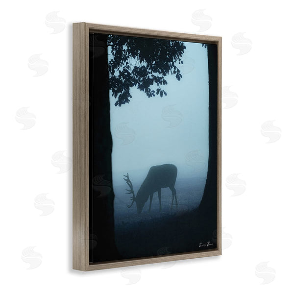 Stupell Industries Denise Brown | Deer Silhouette Between Trees Foggy Forest Wildlife Wall Art