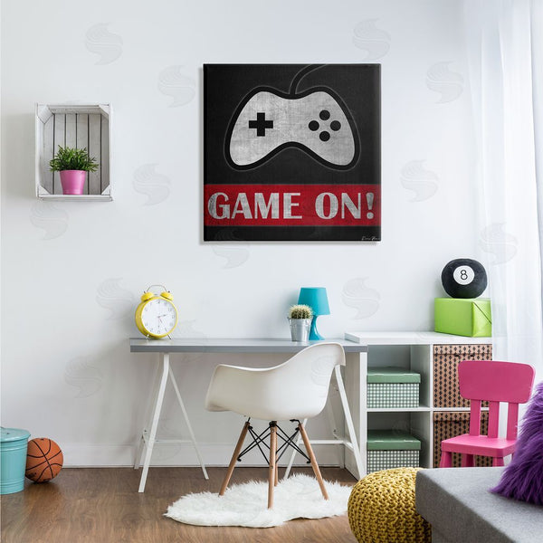 Stupell Industries Denise Brown | Game On Bold Gamer Phrase Retro Controller Wall Art
