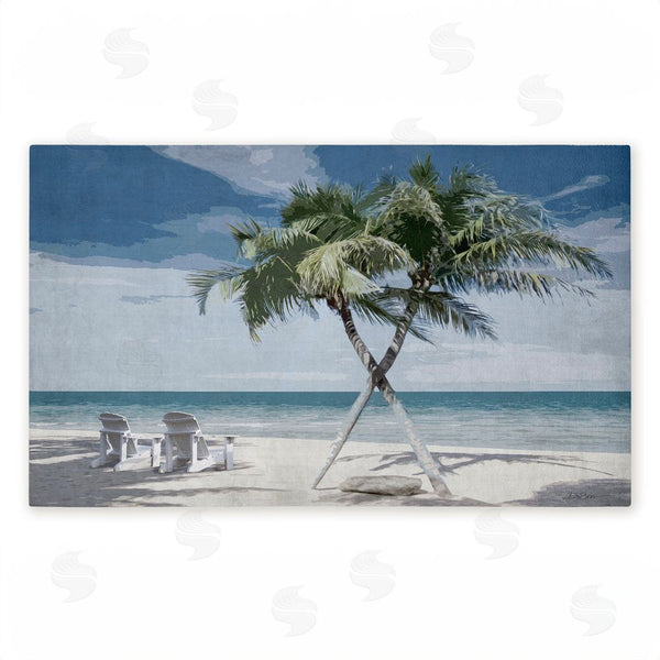 stupell industries Denise Brown | X Marks The Spot Palms Non-Woven Door Mat