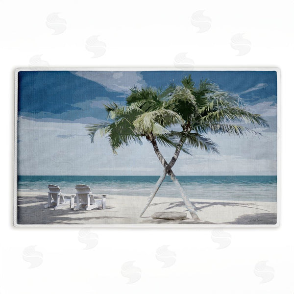 stupell industries Denise Brown | X Marks The Spot Palms Plush Bath Mat