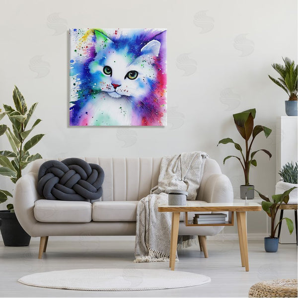 Stupell Industries Denise Dundon | Bold Kitten Paint Splatter Animal Wall Art
