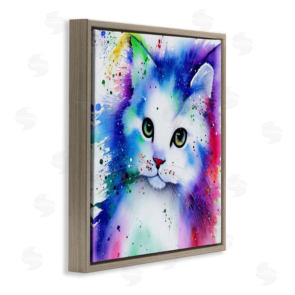 Stupell Industries Denise Dundon | Bold Kitten Paint Splatter Animal Wall Art
