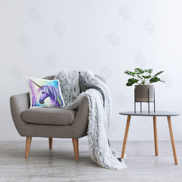 Stupell Industries Denise Dundon | Bold Purple Unicorn Printed Throw Pillow