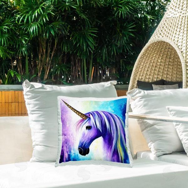 Stupell Industries Denise Dundon | Bold Purple Unicorn Printed Throw Pillow