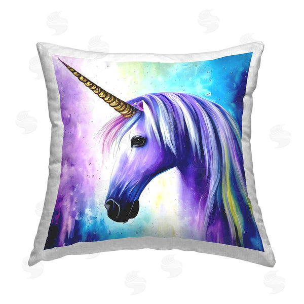 stupell industries Denise Dundon | Bold Purple Unicorn Printed Throw Pillow