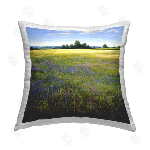 Stupell Industries Denise Dundon | Meadow With Purple Blooms Printed Throw Pillow
