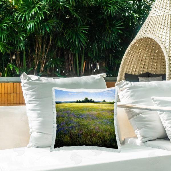 Stupell Industries Denise Dundon | Meadow With Purple Blooms Printed Throw Pillow