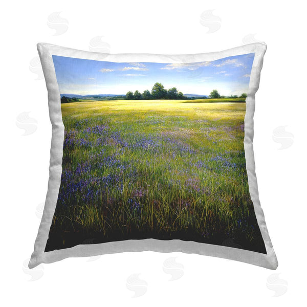 stupell industries Denise Dundon | Meadow with Purple Blooms Printed Throw Pillow