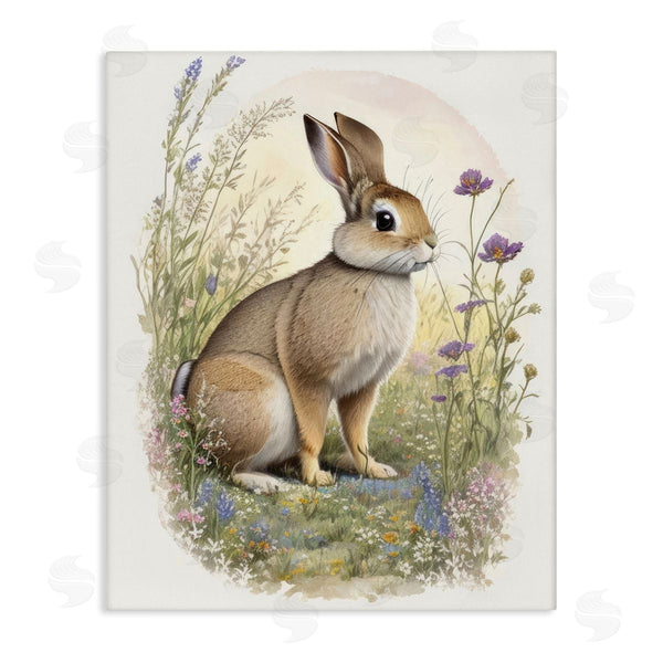 stupell industries Denise Dundon | Rabbit with Meadow Blooms