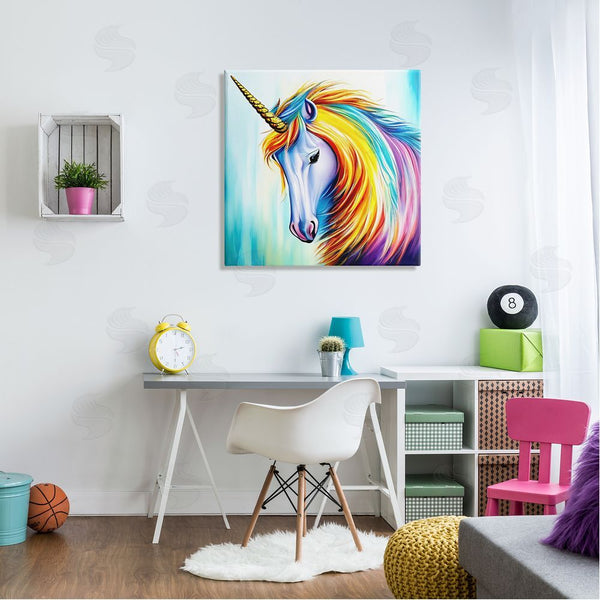 Stupell Industries Denise Dundon | Rainbow Unicorn Fantasy Portrait Wall Art