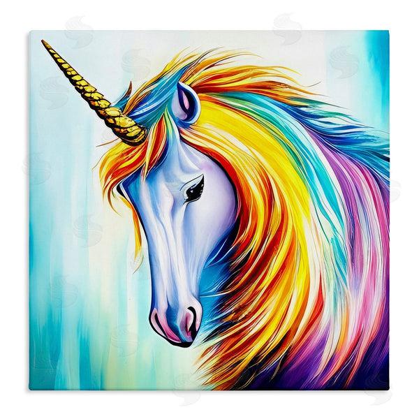 stupell industries Denise Dundon | Rainbow Unicorn Fantasy Portrait Wall Art