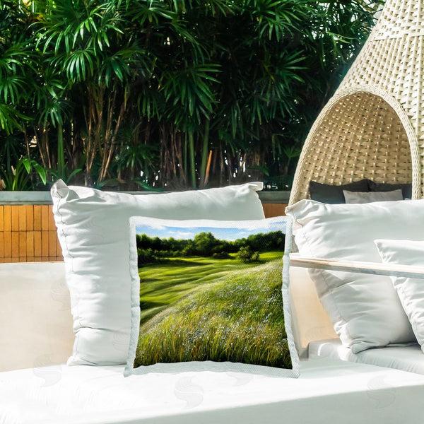 Stupell Industries Denise Dundon | Windblown Grassy Field Printed Throw Pillow