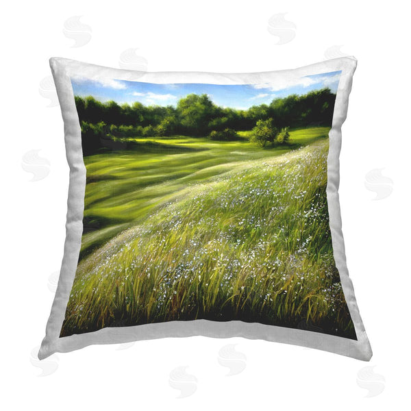 stupell industries Denise Dundon | Windblown Grassy Field Printed Throw Pillow