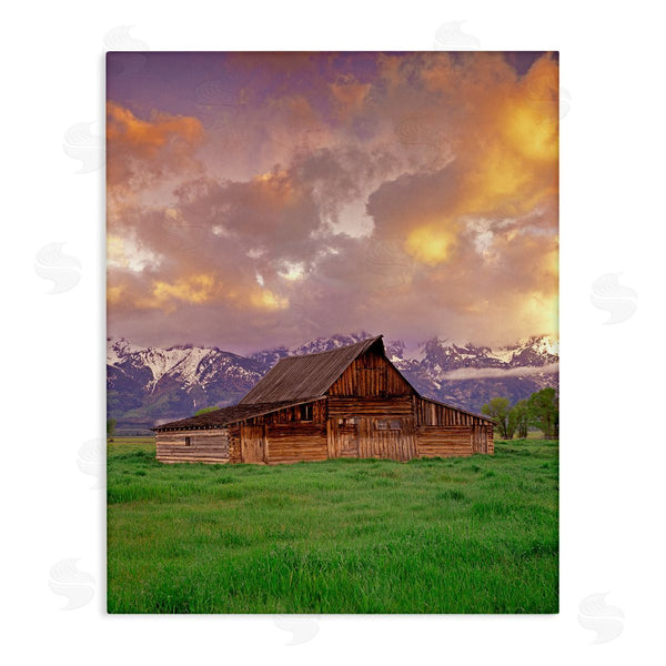 stupell industries Dennis Frates | Cabin in Mountain Landscape Wall Art
