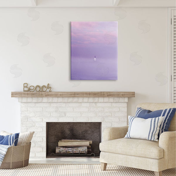 Stupell Industries Dennis Frates | Foggy Purple Lighthouse Wall Art
