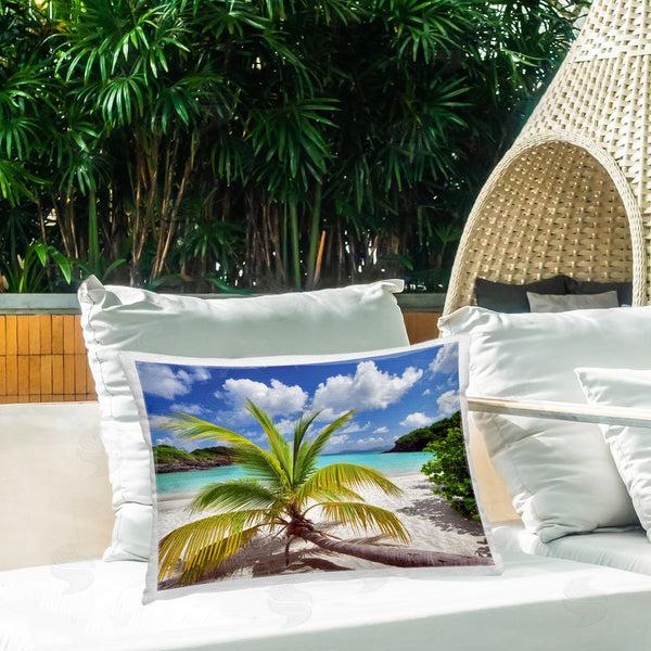 Stupell Industries Dennis Frates | Palm Tree Across Beach