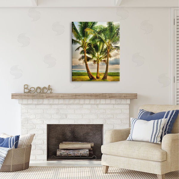 Stupell Industries Dennis Frates | Three Palm Trees On Beach Wall Art