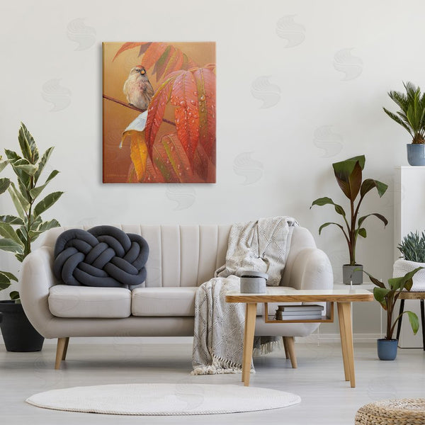 Stupell Industries Derek Wicks | Bird On Autumnal Branch Wall Art
