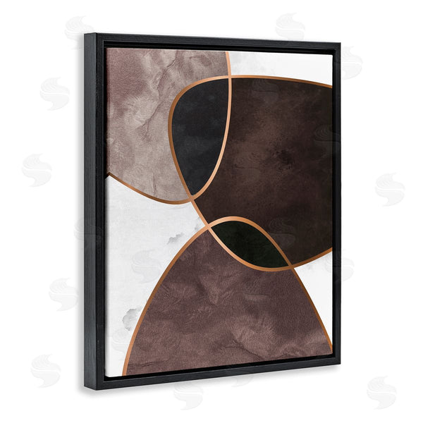 Stupell Industries Design Fabrikken | Abstract Deco Shapes Layered Contrasting Tones Brown Purple Wall Art