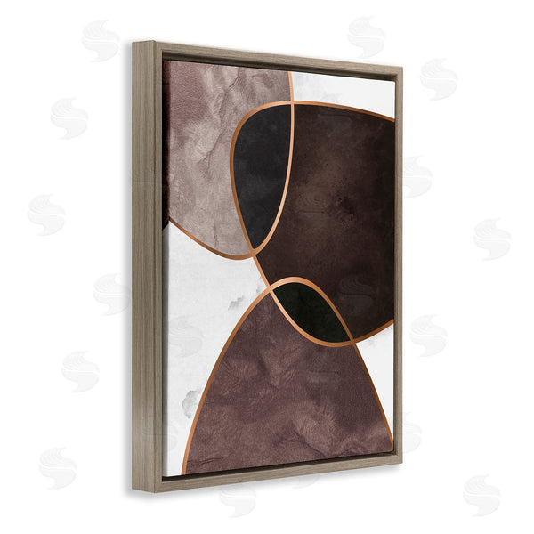 Stupell Industries Design Fabrikken | Abstract Deco Shapes Layered Contrasting Tones Brown Purple Wall Art