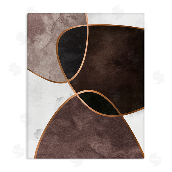 stupell industries Design Fabrikken | Abstract Deco Shapes Layered Contrasting Tones Brown Purple Wall Art