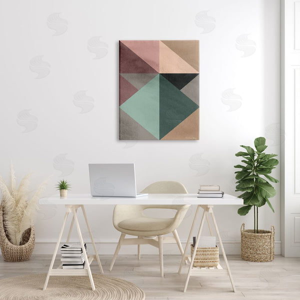 Stupell Industries Design Fabrikken | Abstract Geometric Origami Shapes Contrasting Triangles Green Pink Wall Art