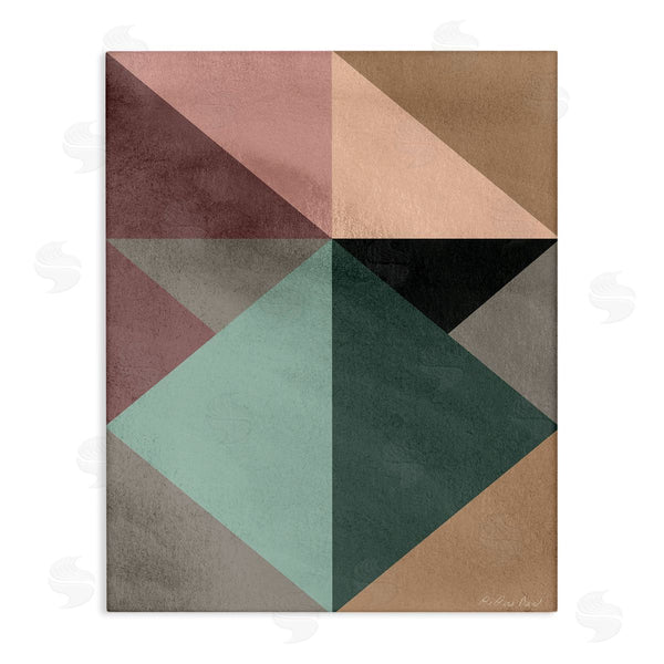 stupell industries Design Fabrikken | Abstract Geometric Origami Shapes Contrasting Triangles Green Pink Wall Art