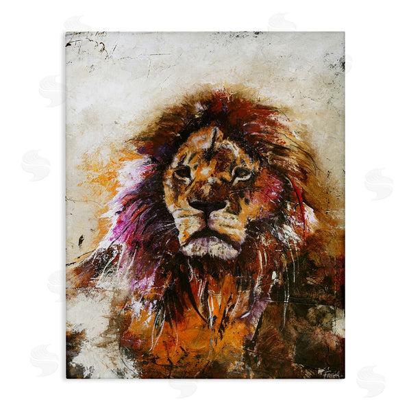 stupell industries Design Fabrikken | Abstract Lion's Mane over Distressed Brown
