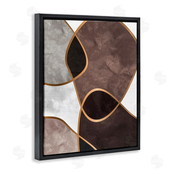 Stupell Industries Design Fabrikken | Abstract Organic Layered Shapes Brown Blush Contrasting Tones Wall Art